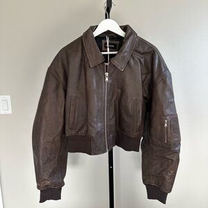 Meotine brown Clyde vintage leather jacket